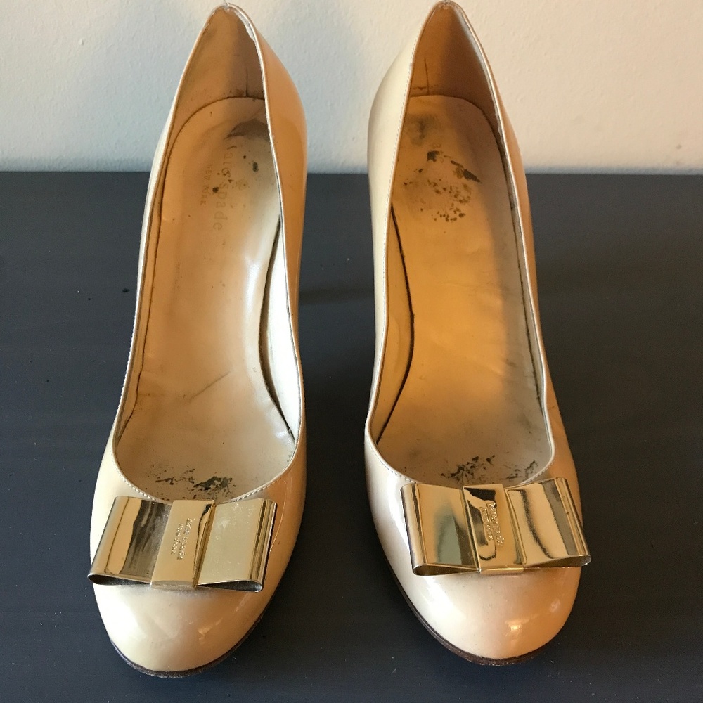 Kate Spade Karolina Bow Heels - Blush - Patent - 8